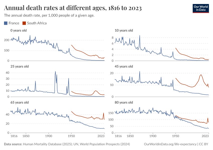 A thumbnail of the "Annual death rates at different ages" chart