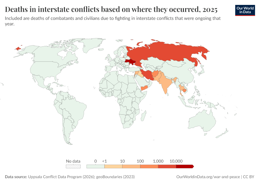 A thumbnail of the "Deaths in interstate conflicts based on where they occurred" chart