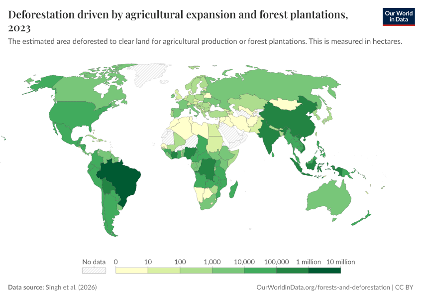 A thumbnail of the "Deforestation driven by agricultural expansion and forest plantations" chart