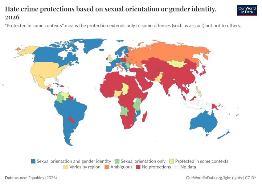A thumbnail of the "Hate crime protections based on sexual orientation or gender identity" chart