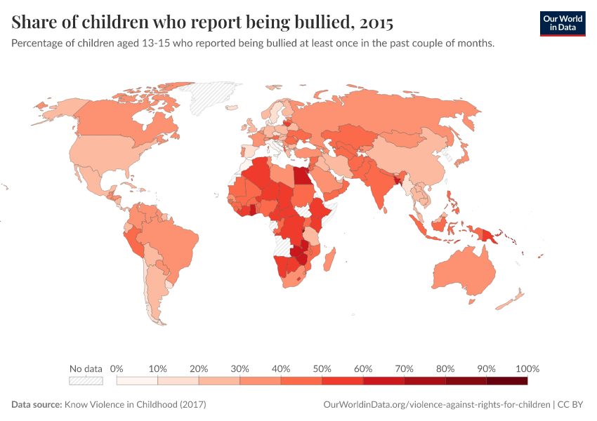 A thumbnail of the "Share of children who report being bullied" chart