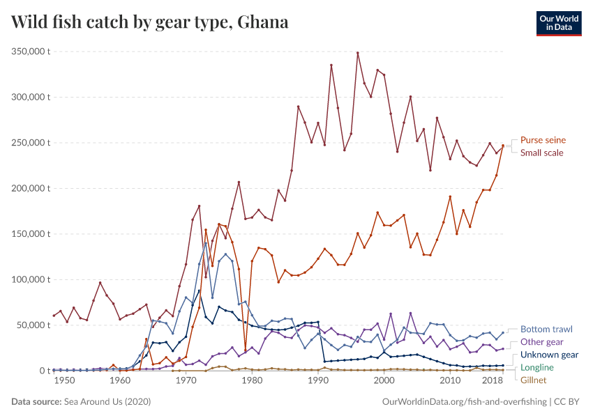 Wild fish catch by gear type